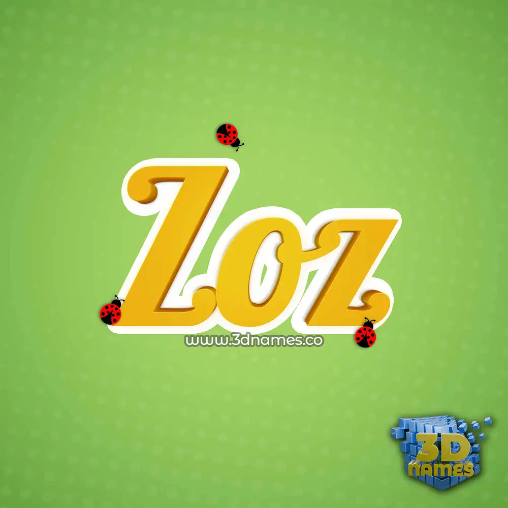zoz in Ladybugs style - 3D name wallpaper