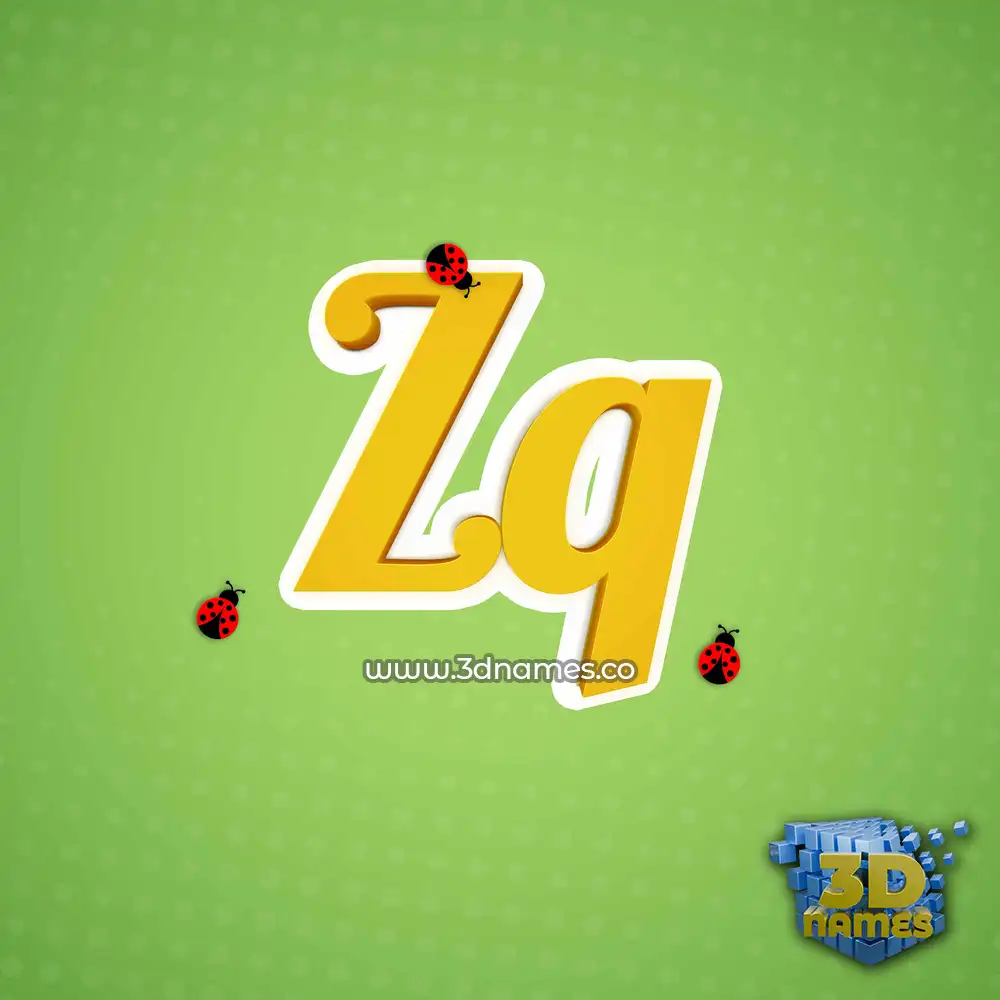 zq in Ladybugs style - 3D name wallpaper