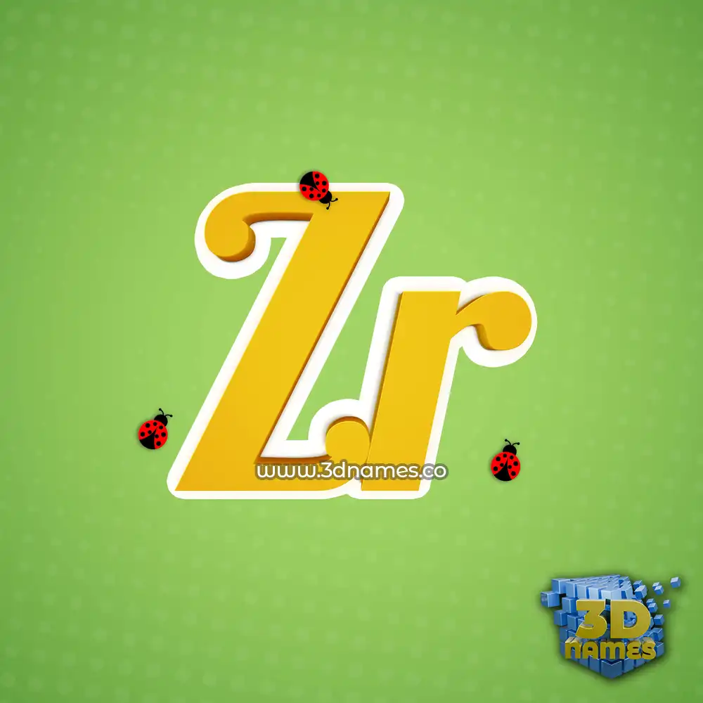 zr in Ladybugs style - 3D name wallpaper