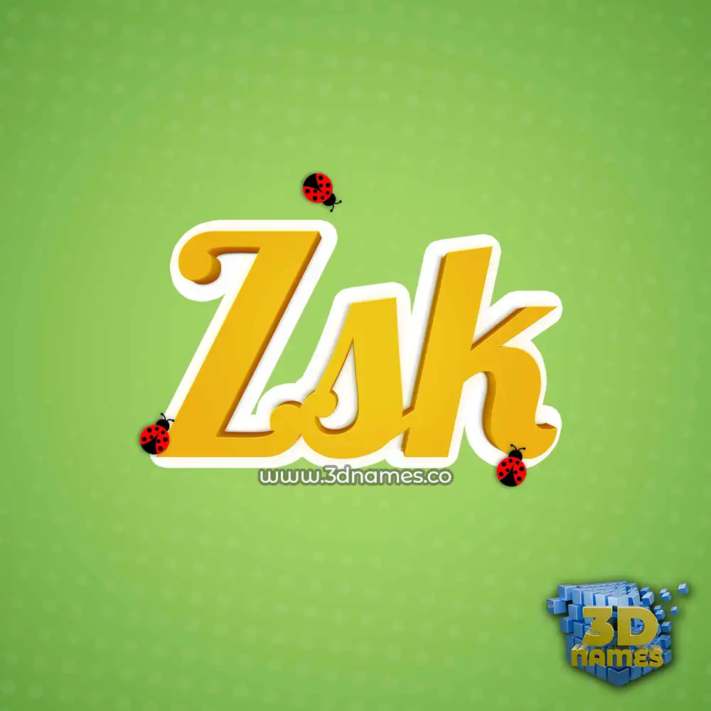 zsk in Ladybugs style - 3D name wallpaper
