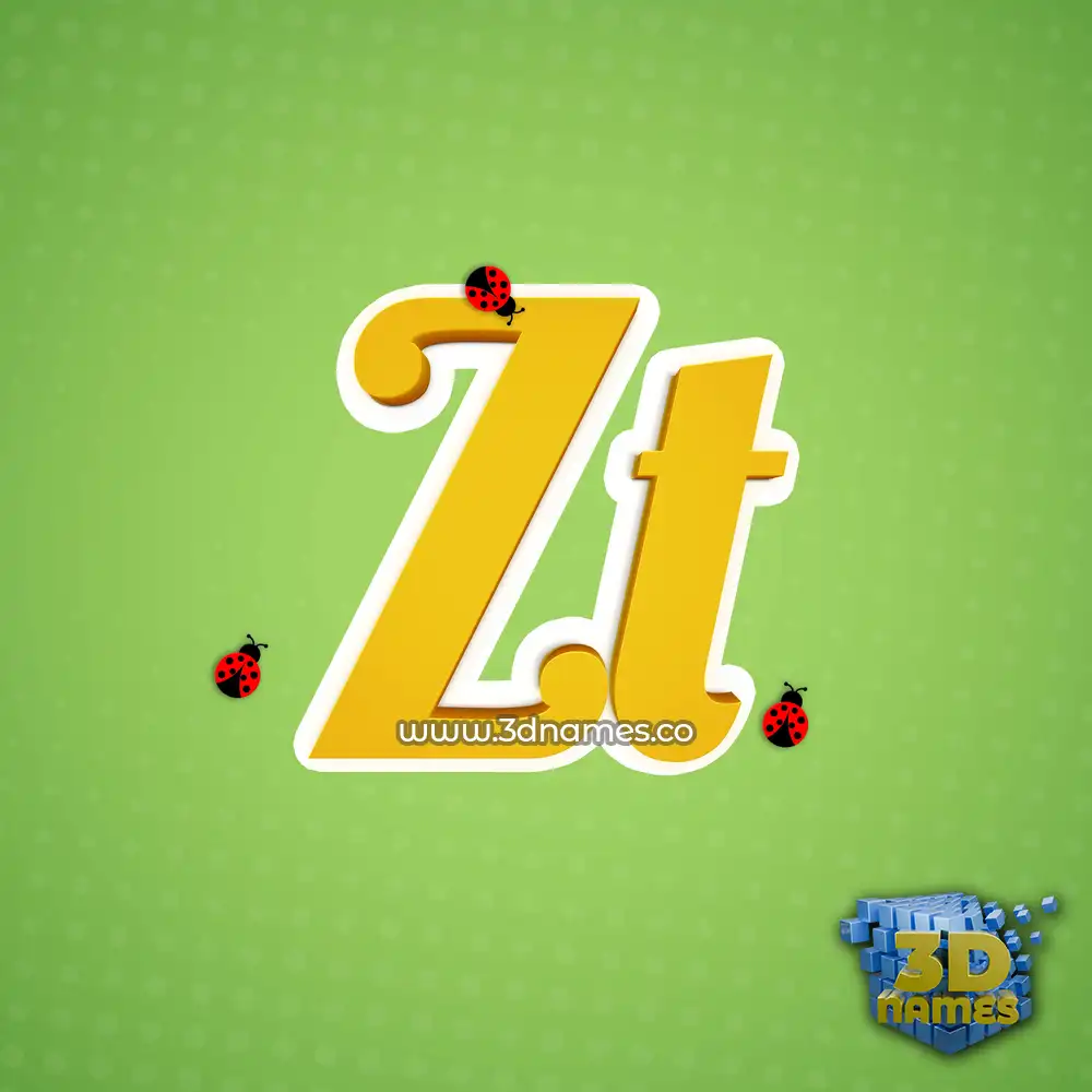 zt in Ladybugs style - 3D name wallpaper