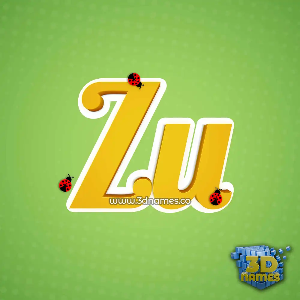 zu in Ladybugs style - 3D name wallpaper
