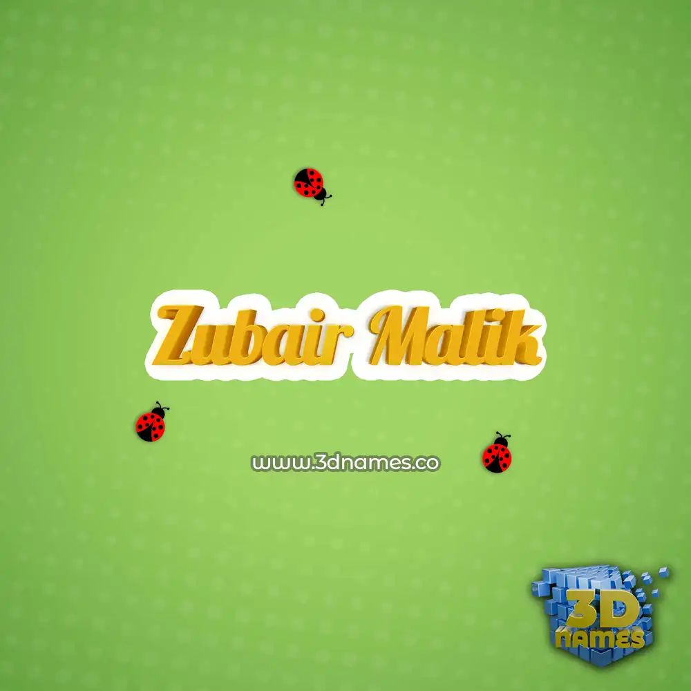 zubair malik in Ladybugs style - 3D name wallpaper
