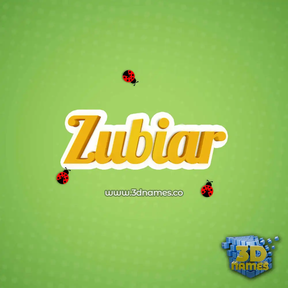 zubiar in Ladybugs style - 3D name wallpaper