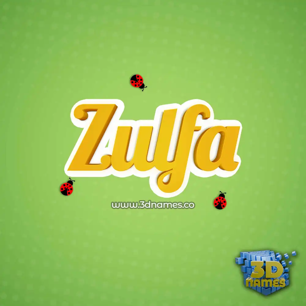 zulfa in Ladybugs style - 3D name wallpaper