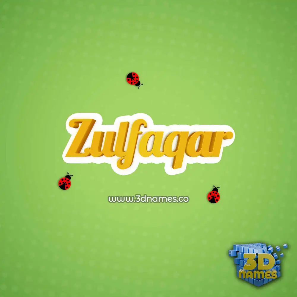 zulfaqar in Ladybugs style - 3D name wallpaper