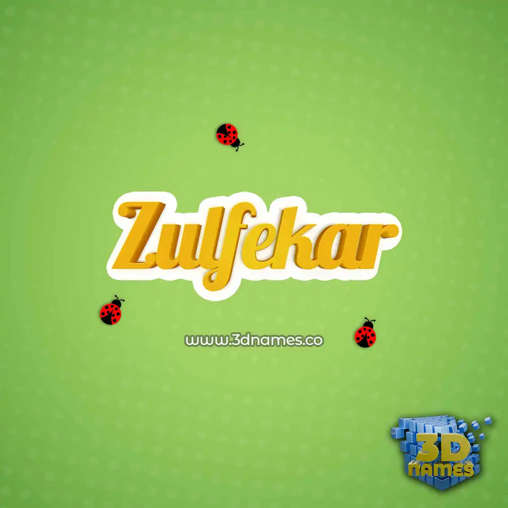 zulfekar in Ladybugs style - 3D name wallpaper