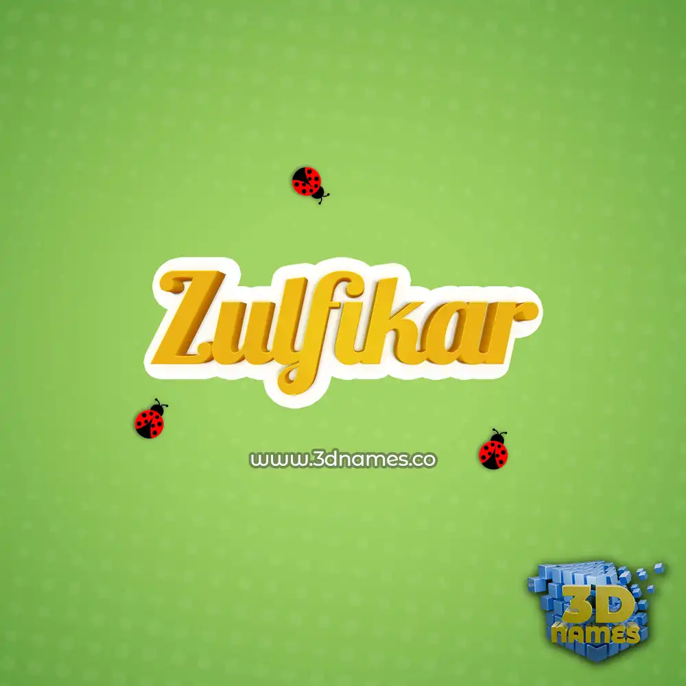 zulfikar in Ladybugs style - 3D name wallpaper