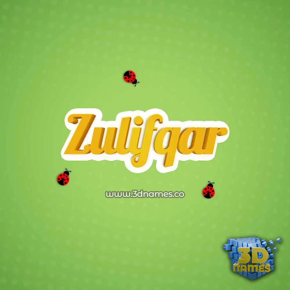 zulifqar in Ladybugs style - 3D name wallpaper