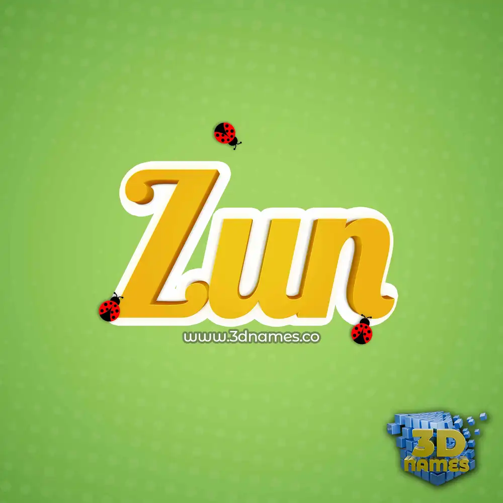 zun in Ladybugs style - 3D name wallpaper
