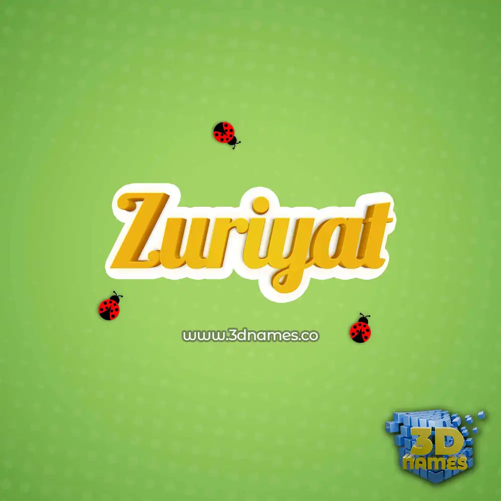 zuriyat in Ladybugs style - 3D name wallpaper