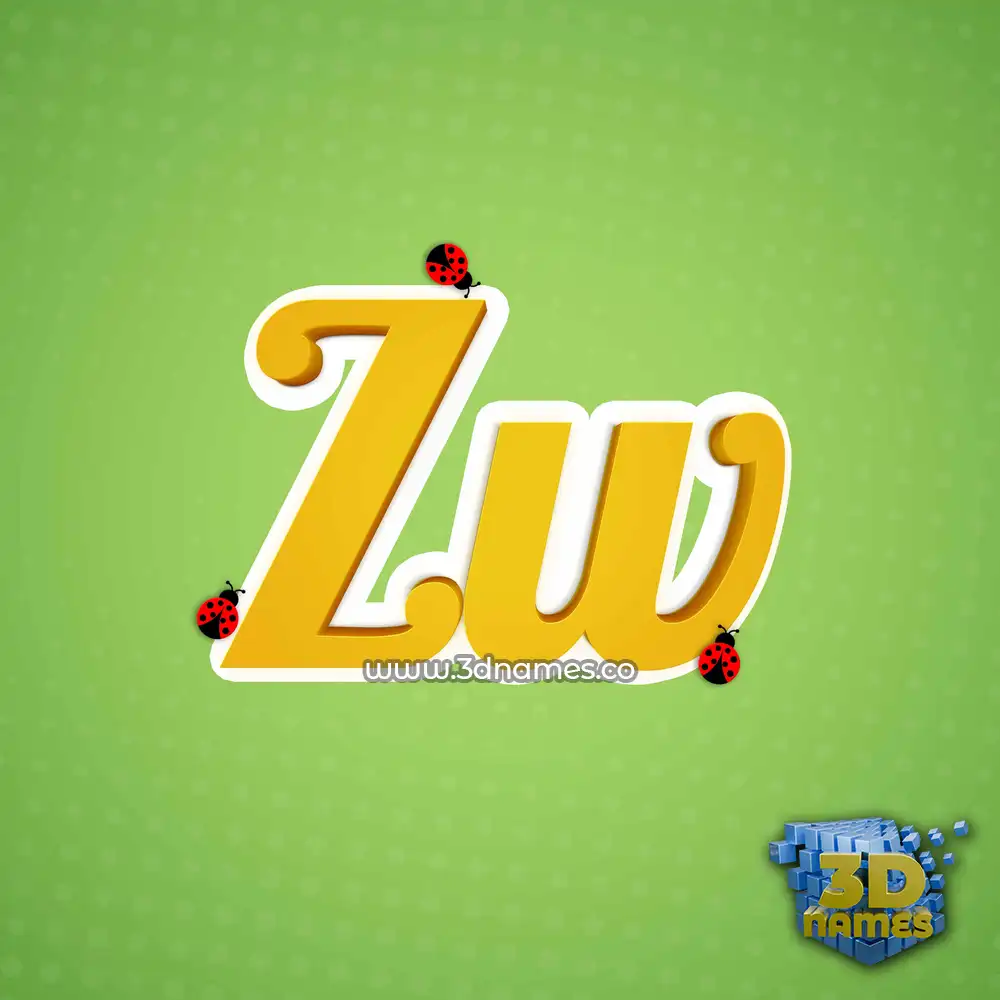 zw in Ladybugs style - 3D name wallpaper