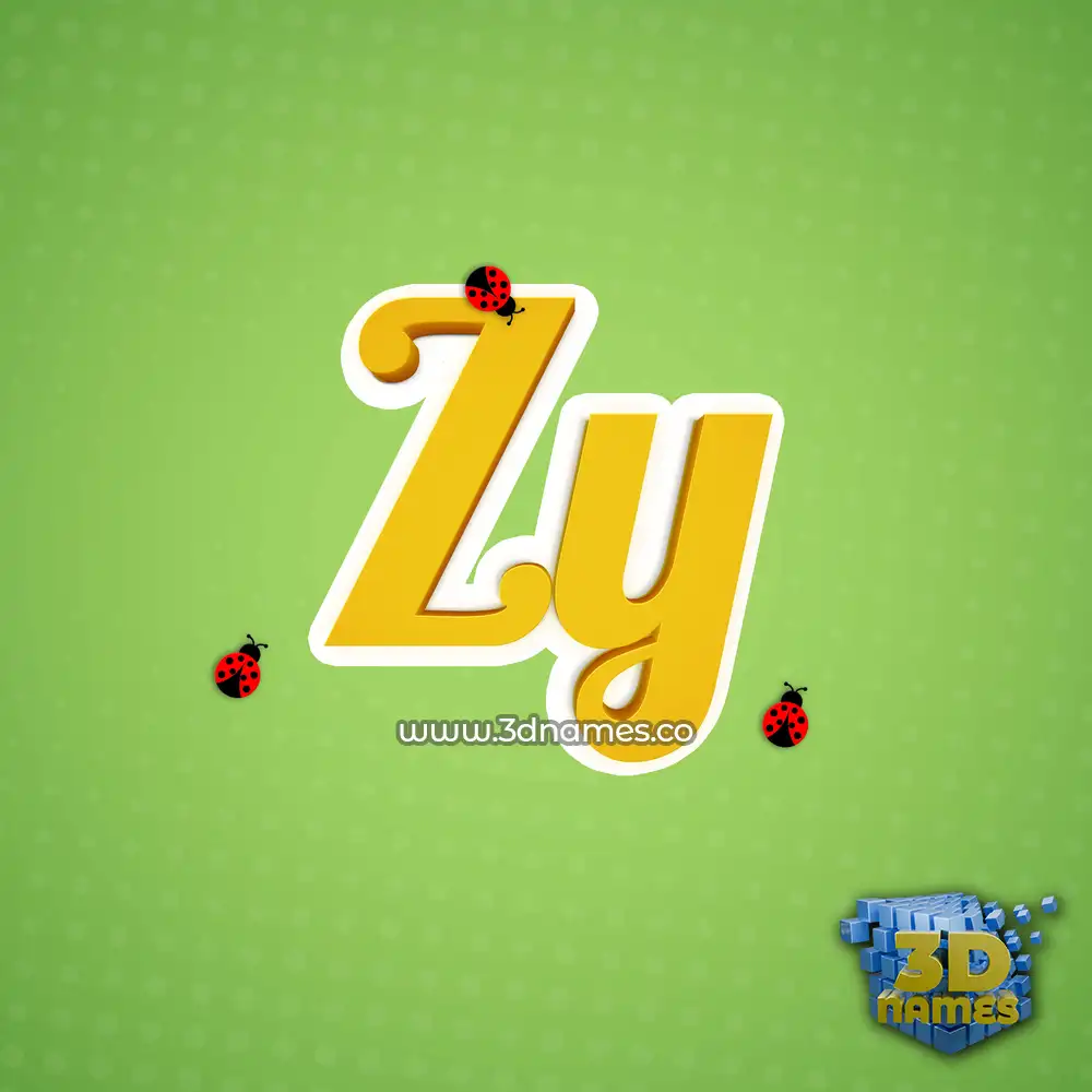 zy in Ladybugs style - 3D name wallpaper