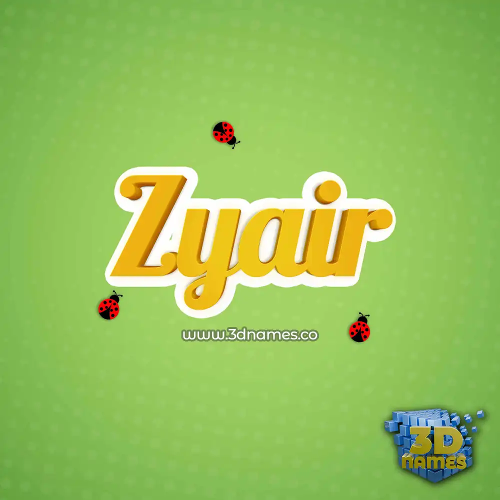 zyair in Ladybugs style - 3D name wallpaper