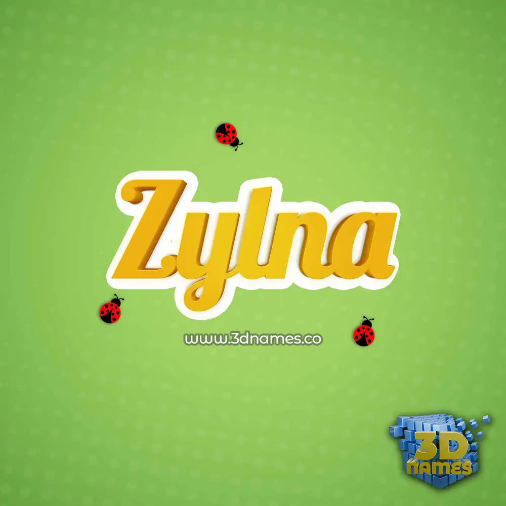 zylna in Ladybugs style - 3D name wallpaper