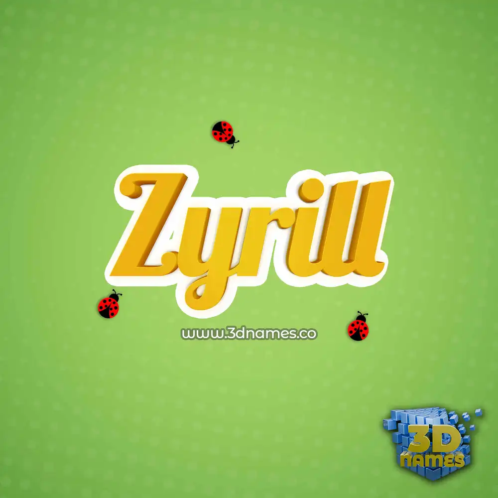 zyrill in Ladybugs style - 3D name wallpaper