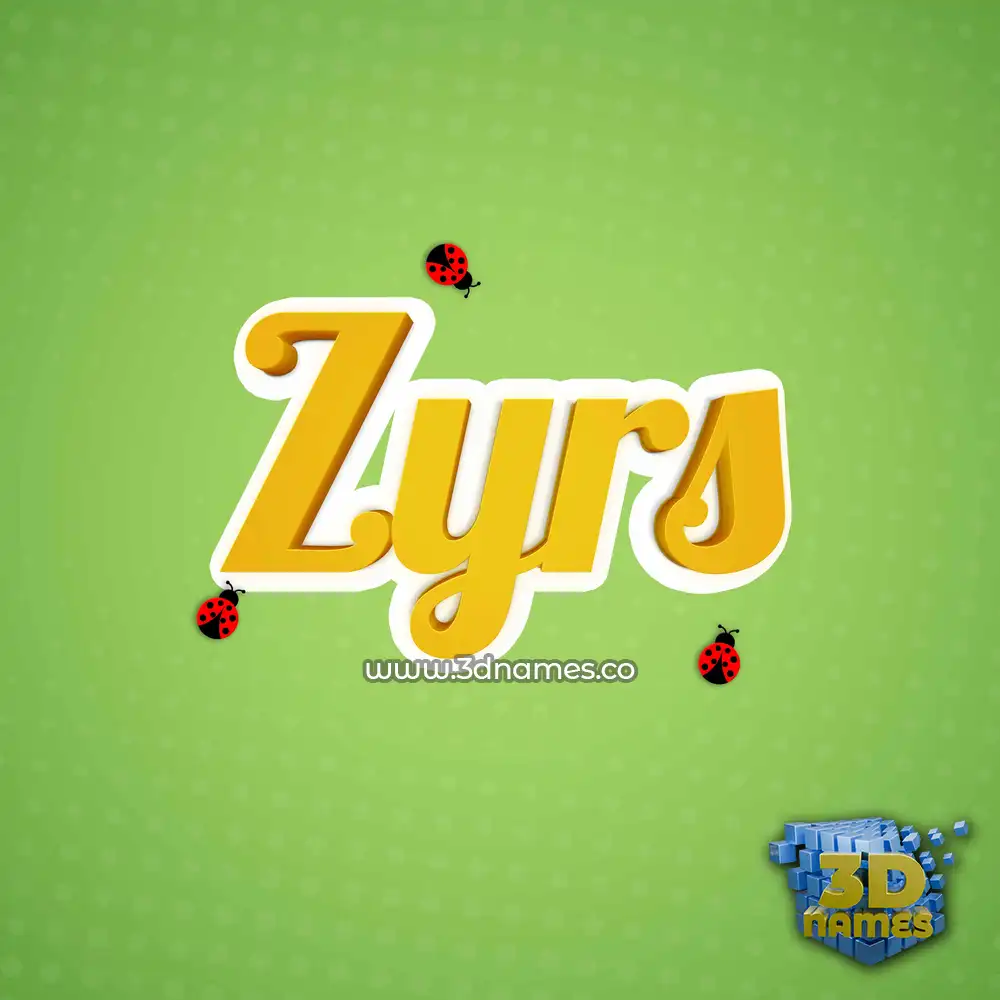 zyrs in Ladybugs style - 3D name wallpaper