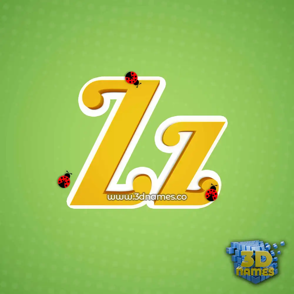 zz in Ladybugs style - 3D name wallpaper