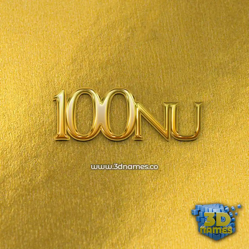 100nu in All Gold style - 3D name wallpaper