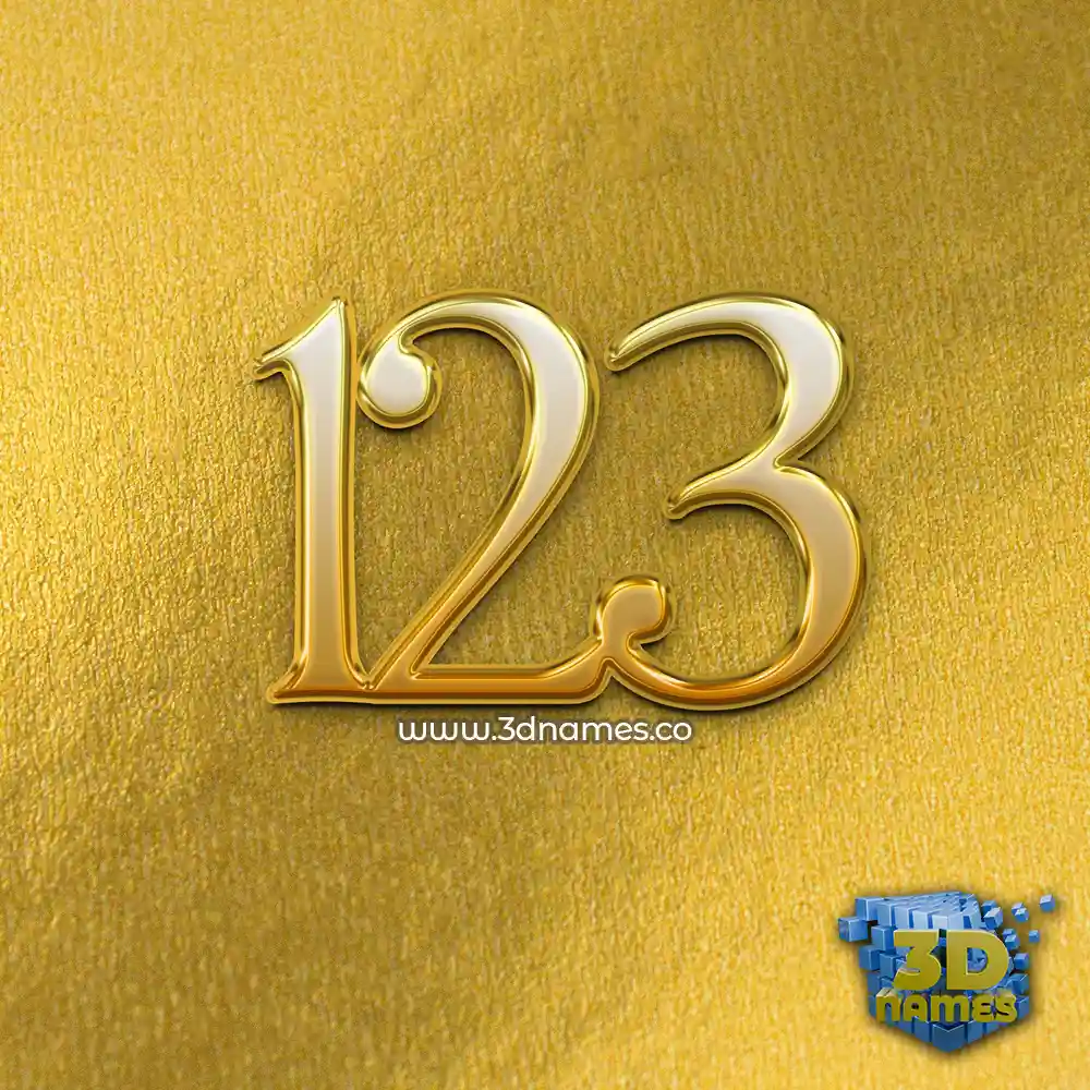 123 in All Gold style - 3D name wallpaper