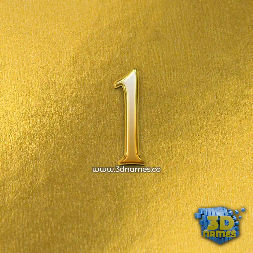 1 in All Gold style - 3D name wallpaper