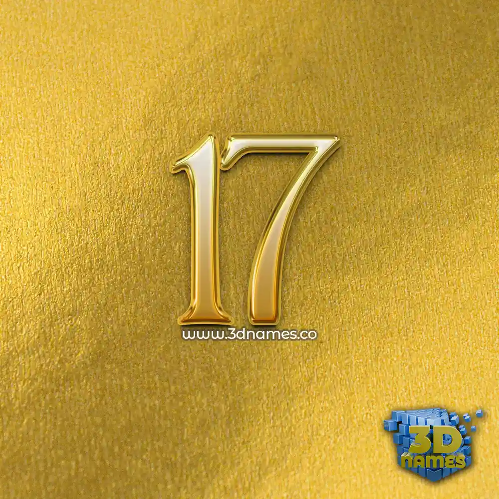 17 in All Gold style - 3D name wallpaper