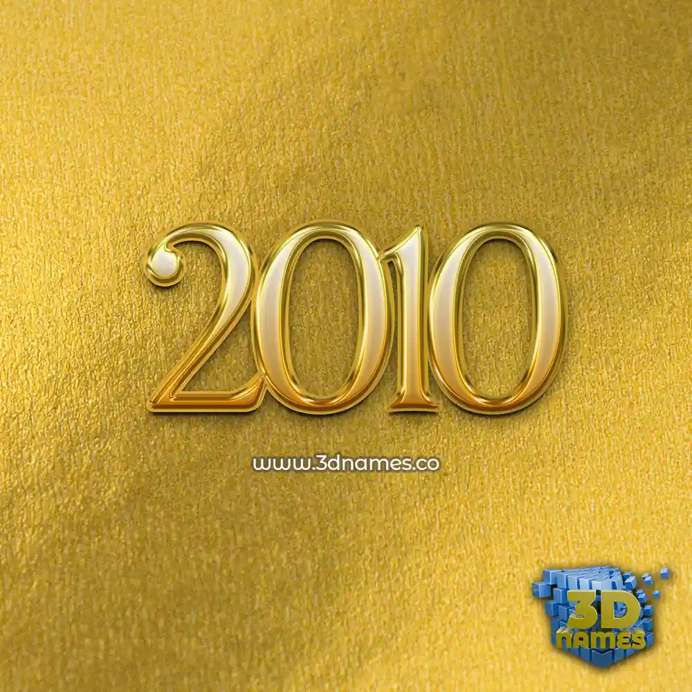 2010 in All Gold style - 3D name wallpaper