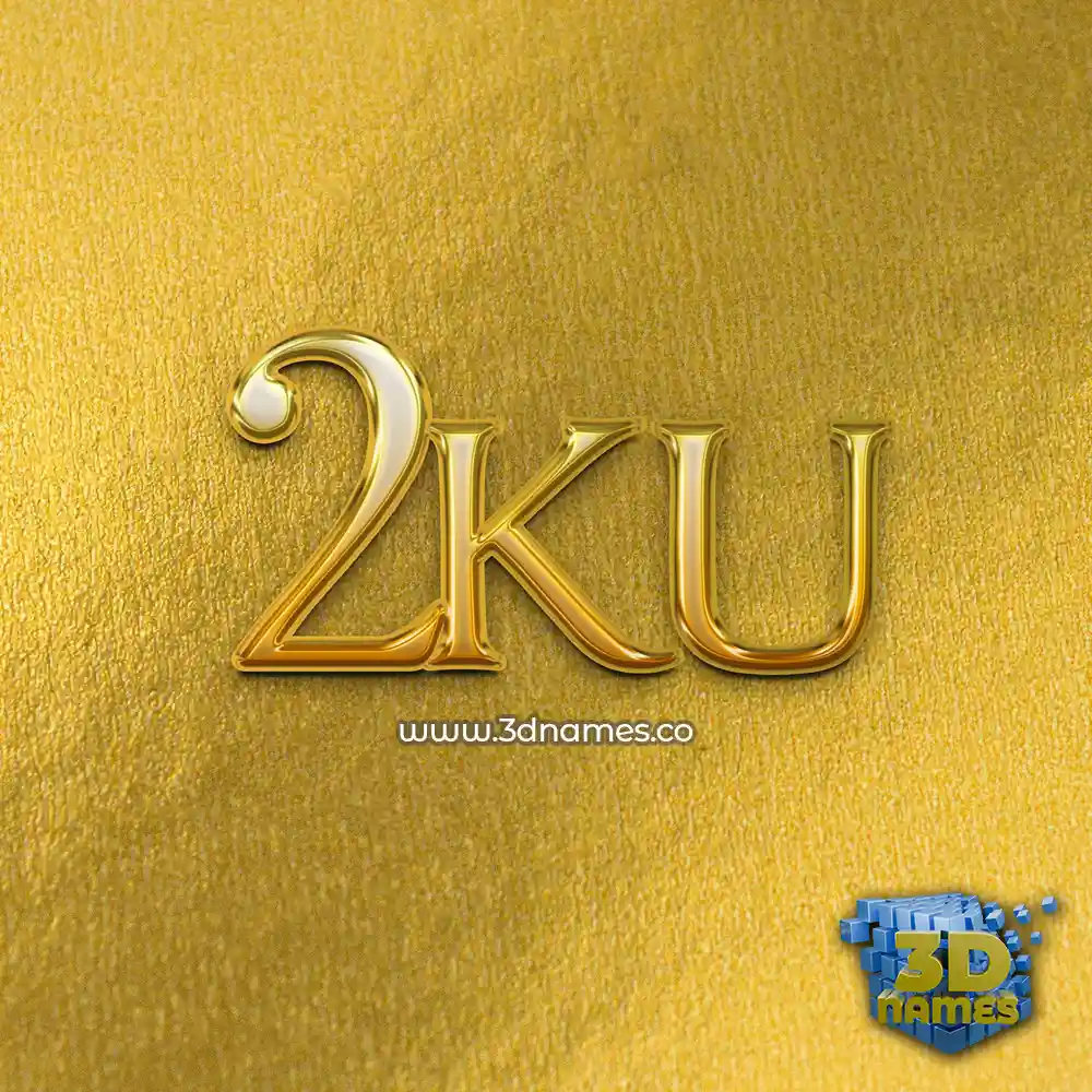 2ku in All Gold style - 3D name wallpaper