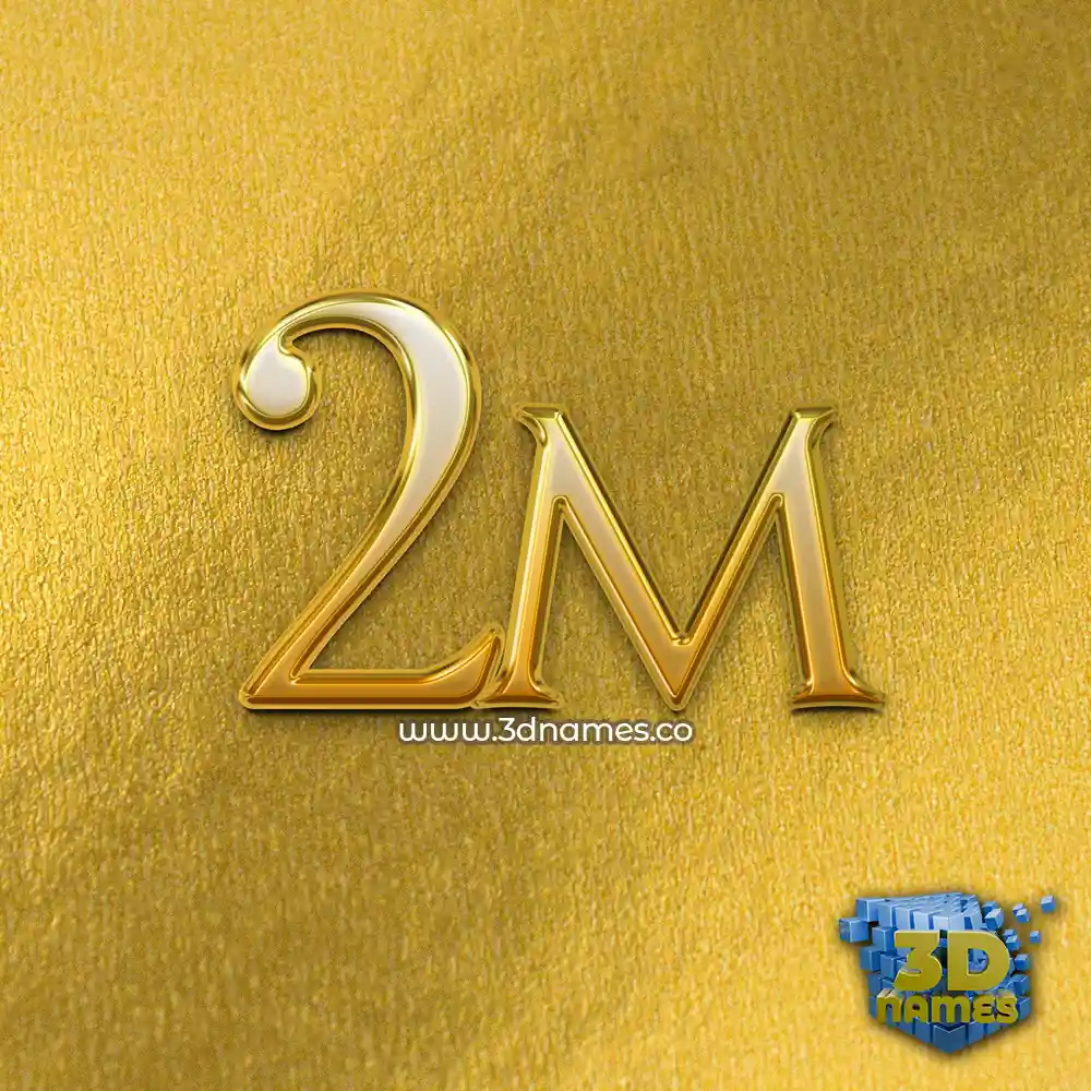 2m in All Gold style - 3D name wallpaper