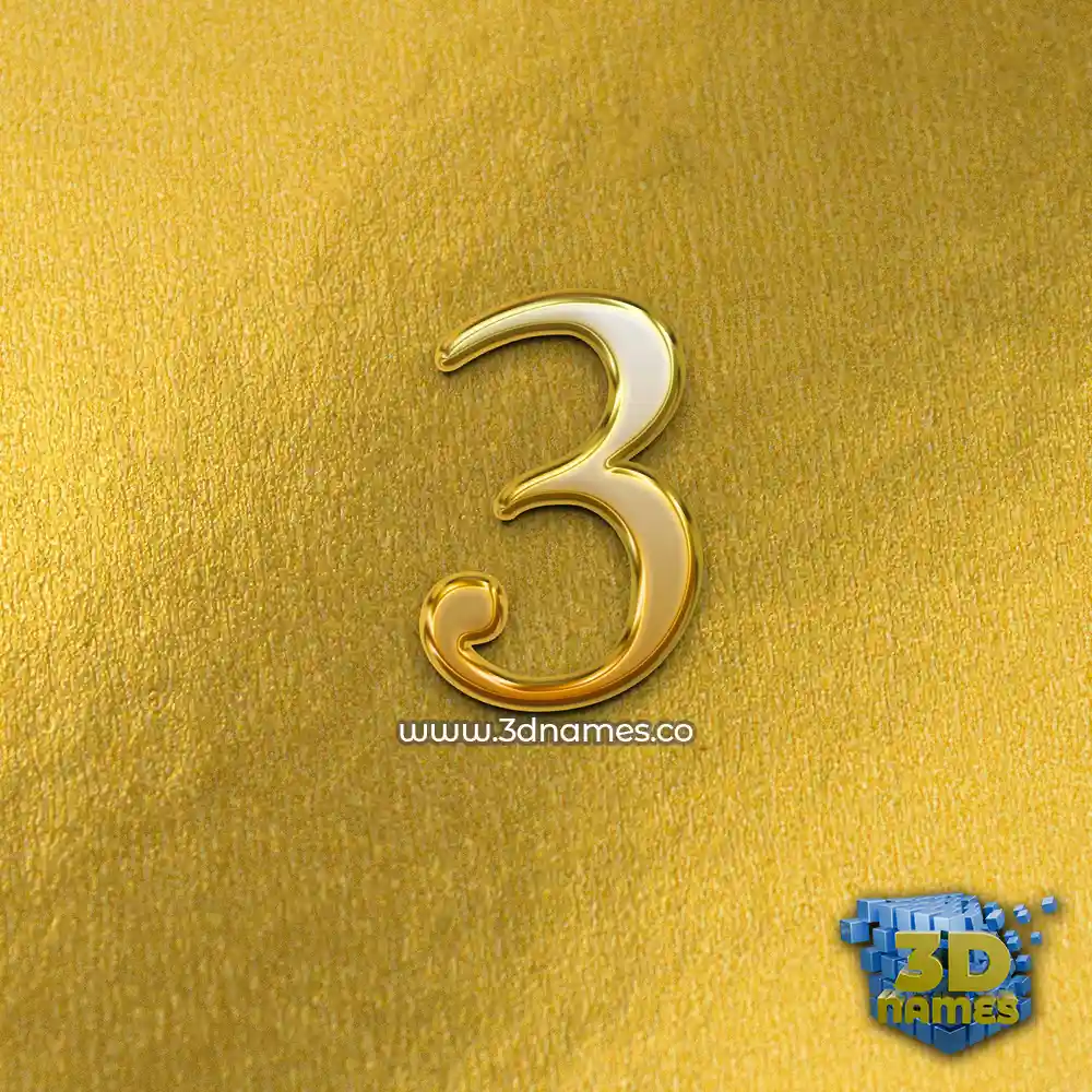 3 in All Gold style - 3D name wallpaper