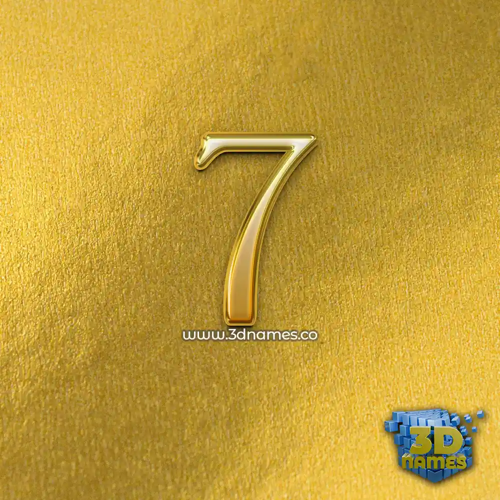 7 in All Gold style - 3D name wallpaper
