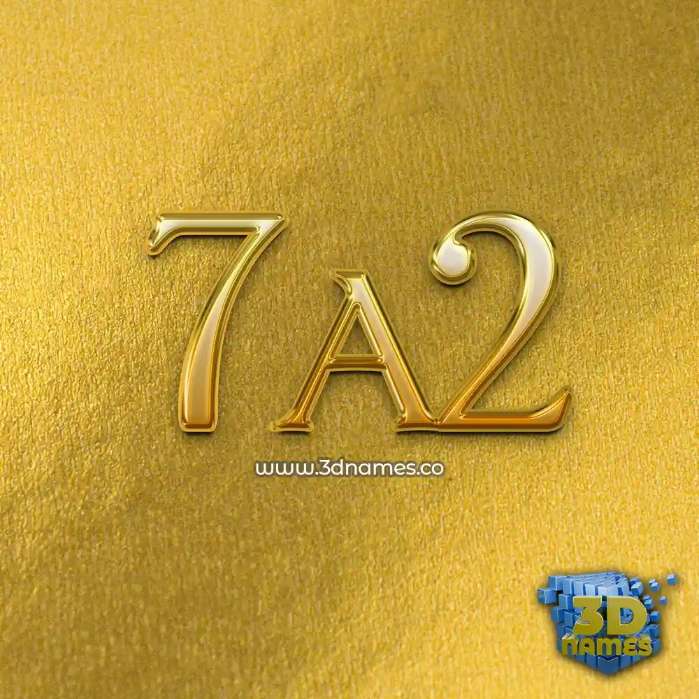 7a2 in All Gold style - 3D name wallpaper