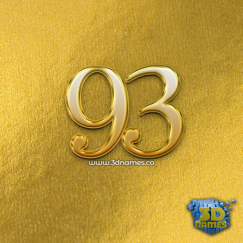 93 in All Gold style - 3D name wallpaper