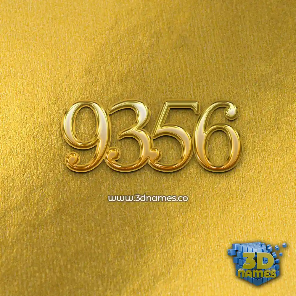 9356 in All Gold style - 3D name wallpaper