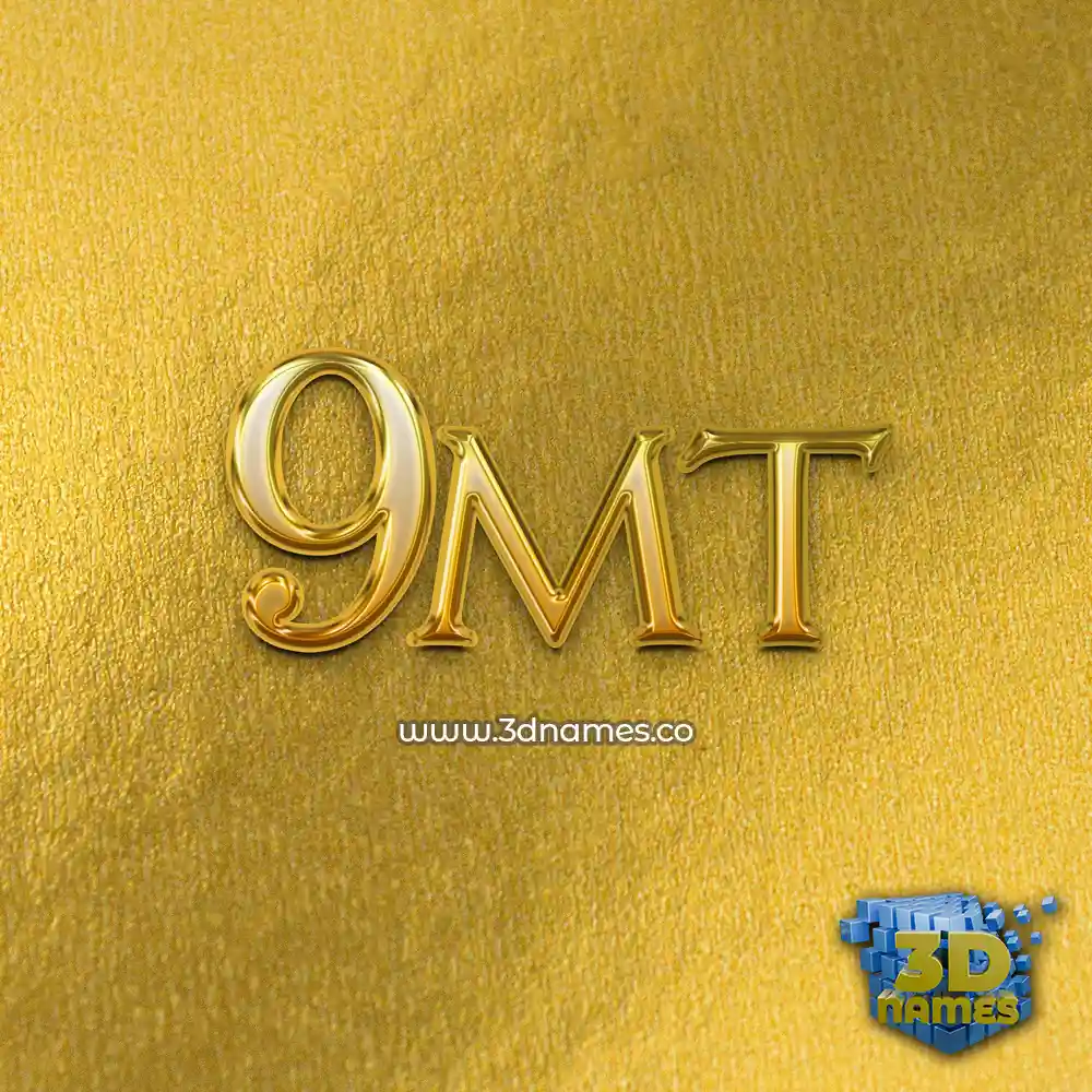 9mt in All Gold style - 3D name wallpaper