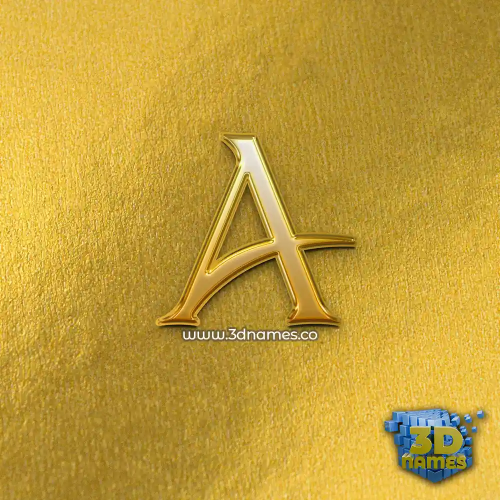 a in All Gold style - 3D name wallpaper