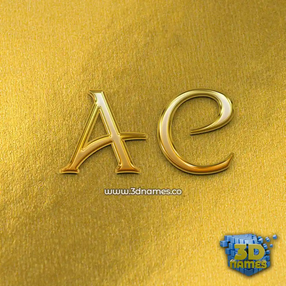 a c in All Gold style - 3D name wallpaper