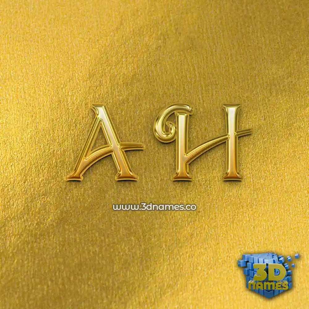 a h in All Gold style - 3D name wallpaper