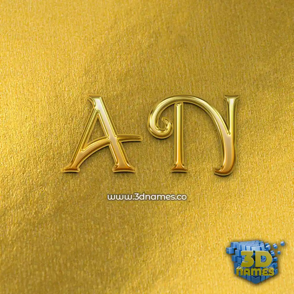 a n in All Gold style - 3D name wallpaper