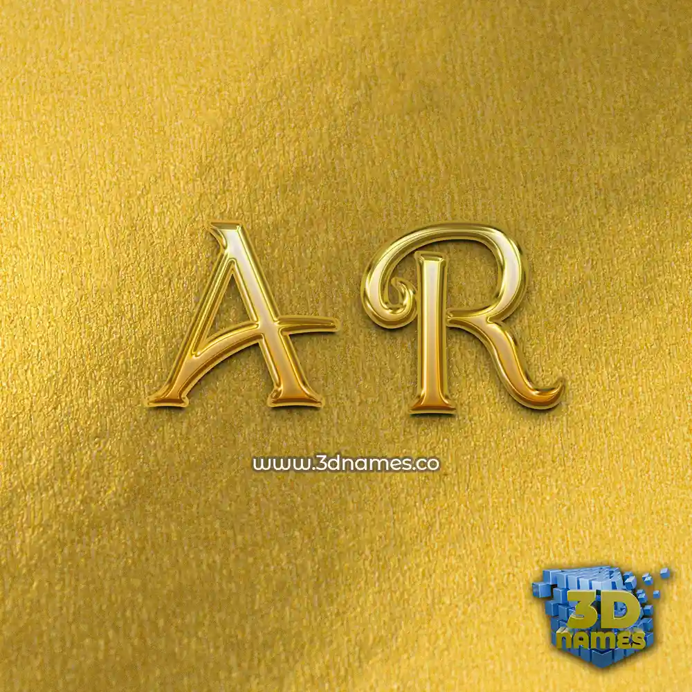 a r in All Gold style - 3D name wallpaper