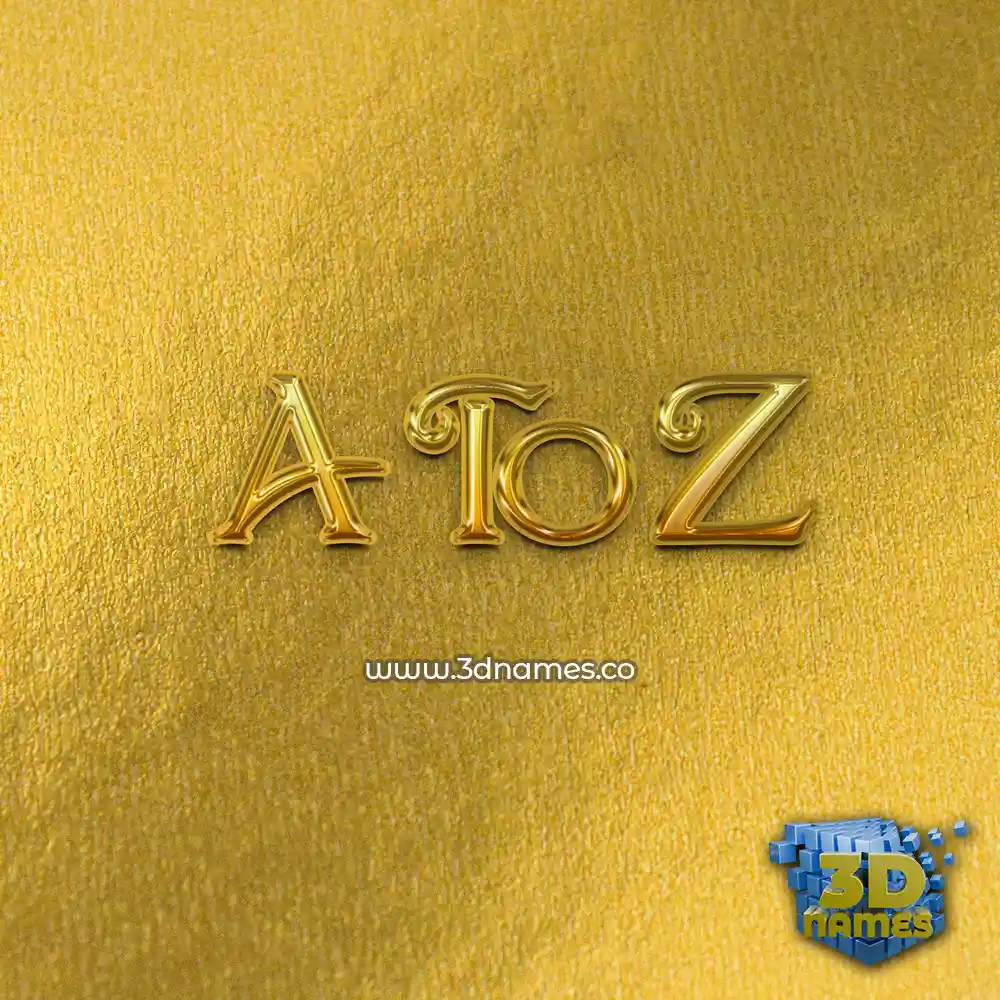 a to z in All Gold style - 3D name wallpaper