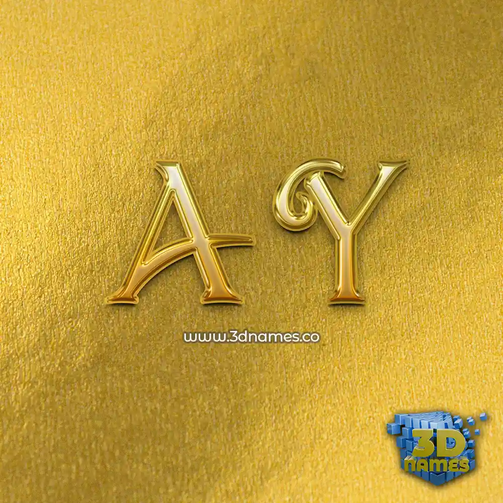a y in All Gold style - 3D name wallpaper