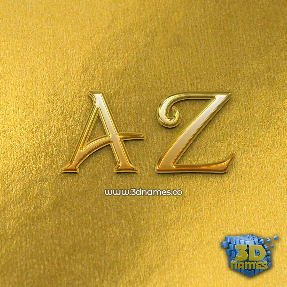 a z in All Gold style - 3D name wallpaper
