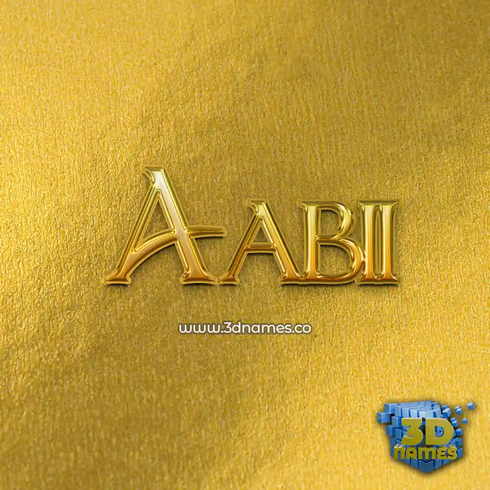 aabii in All Gold style - 3D name wallpaper
