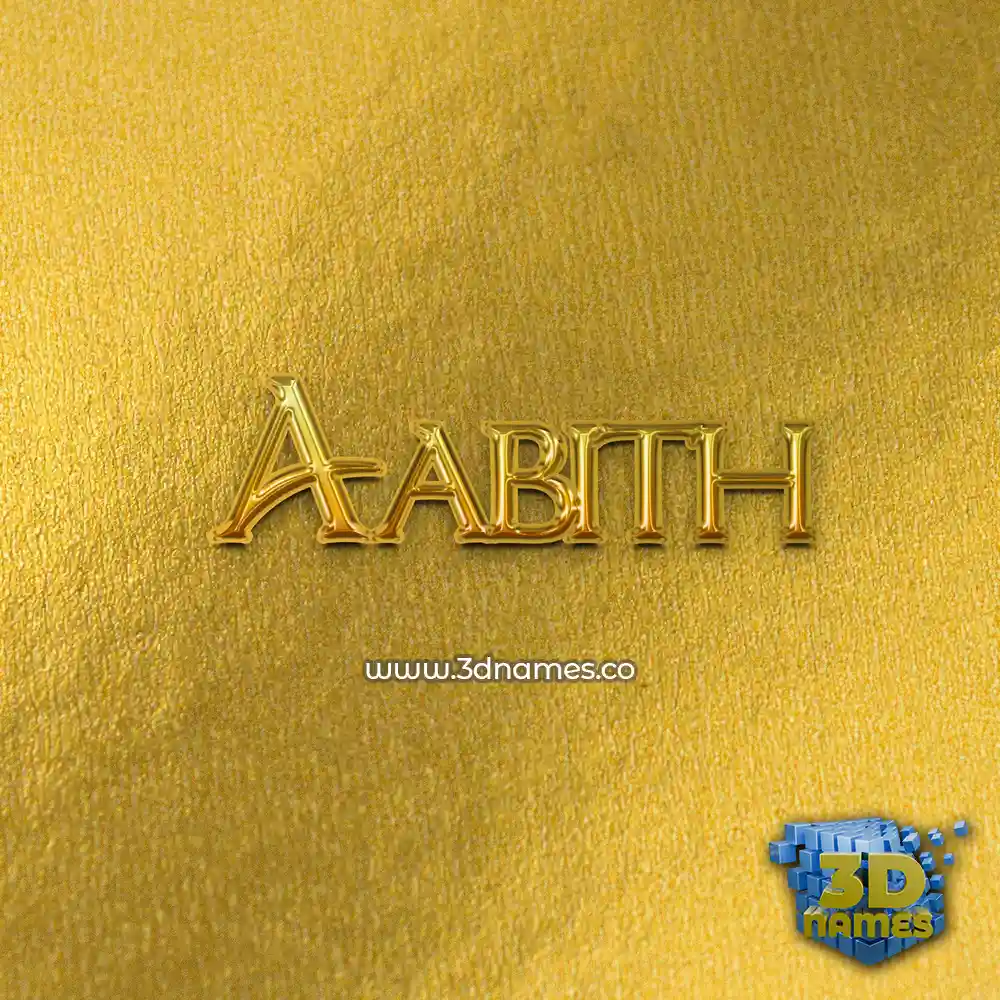 aabith in All Gold style - 3D name wallpaper
