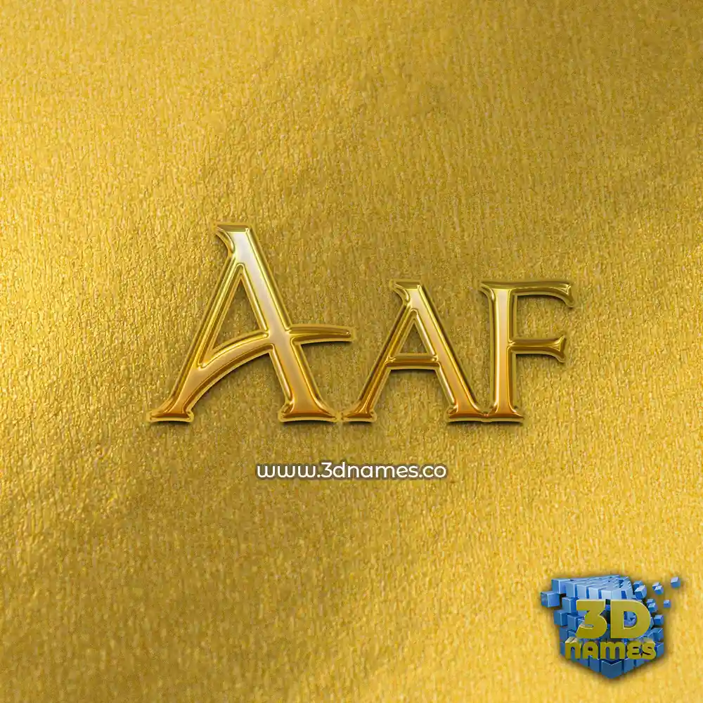 aaf in All Gold style - 3D name wallpaper