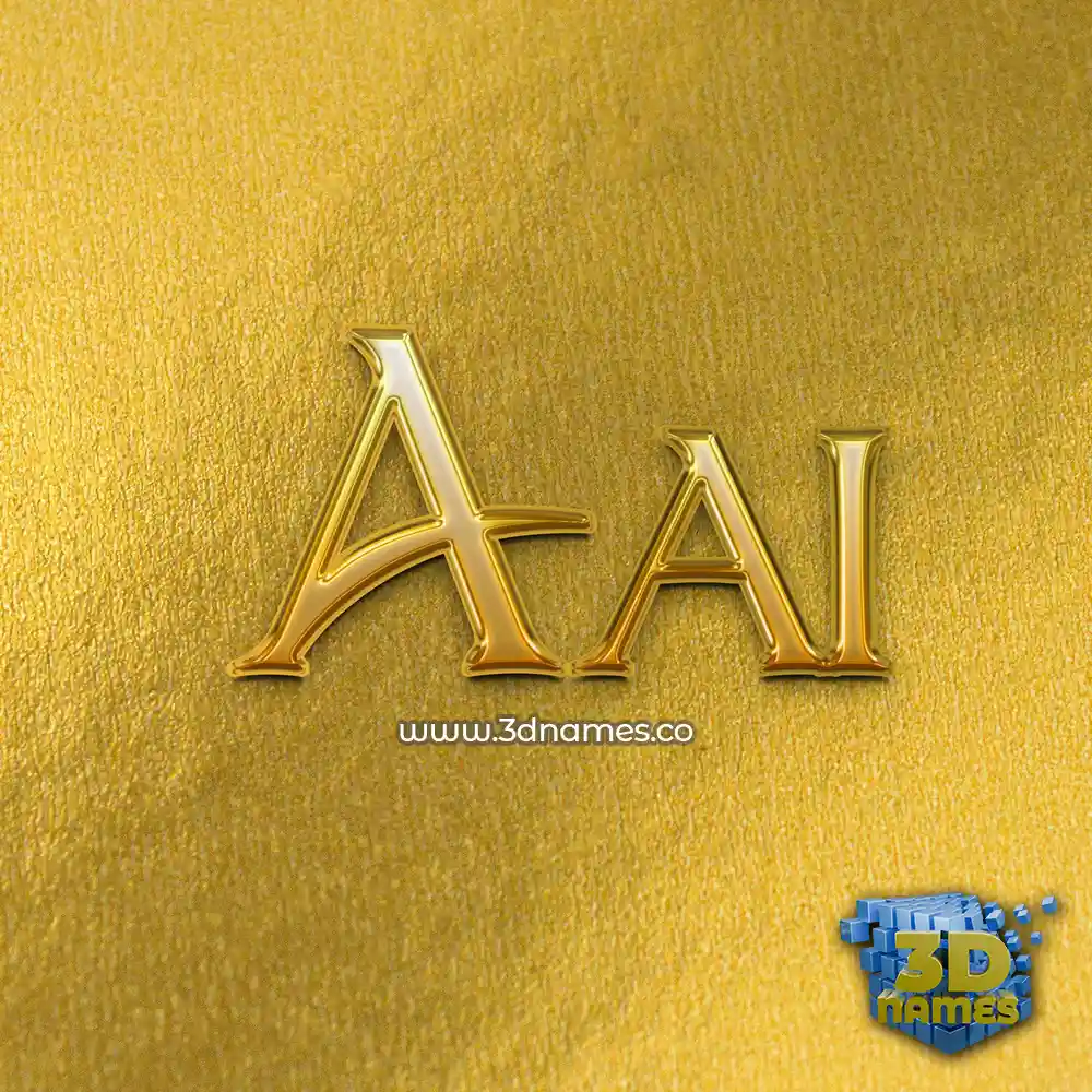aai in All Gold style - 3D name wallpaper
