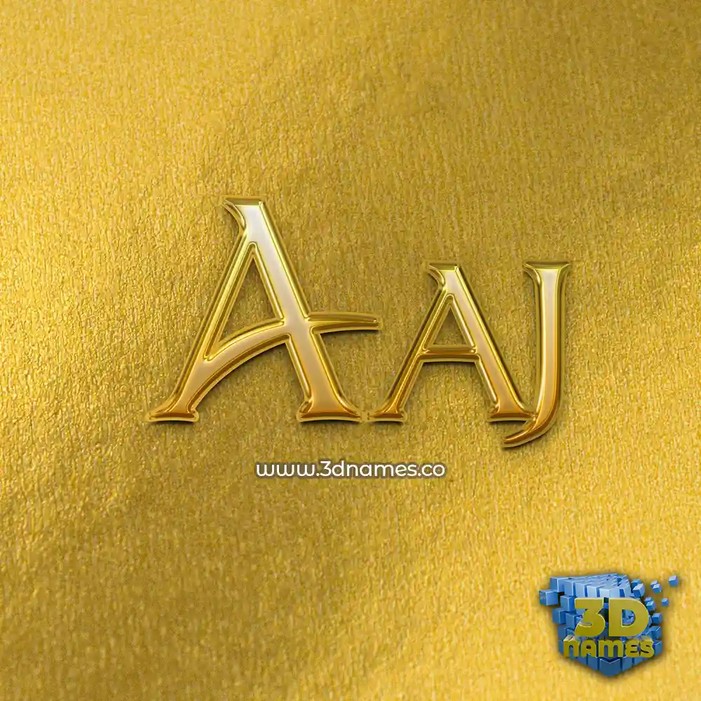 aaj in All Gold style - 3D name wallpaper
