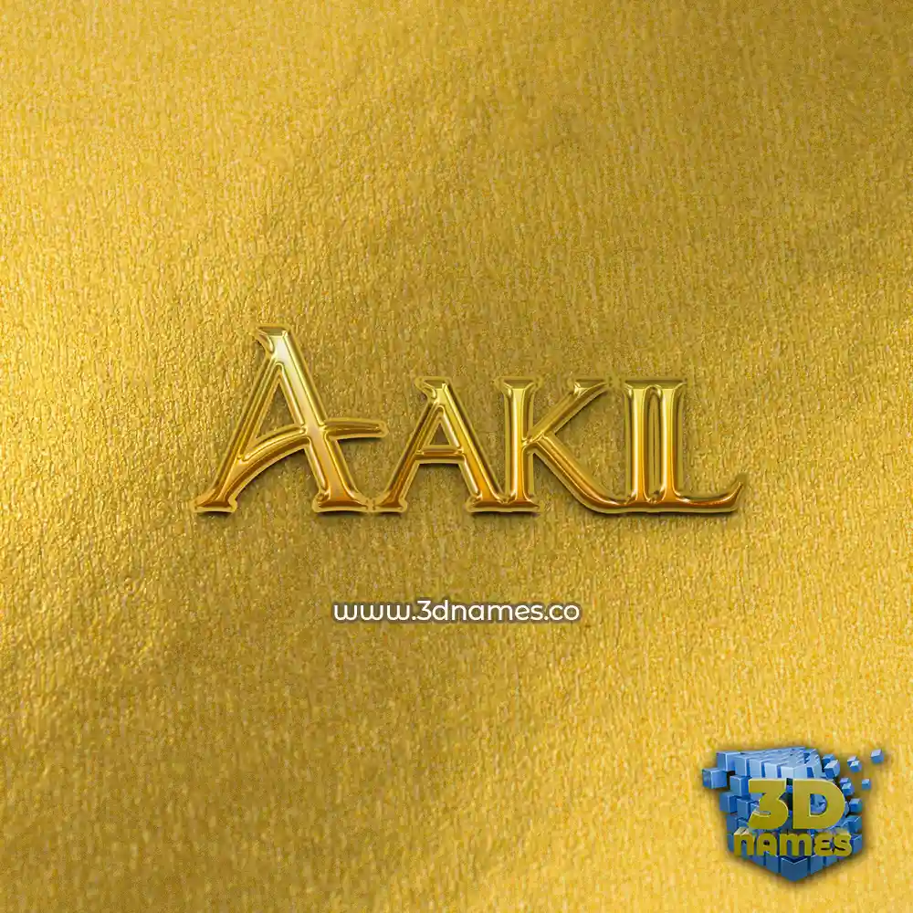 aakil in All Gold style - 3D name wallpaper