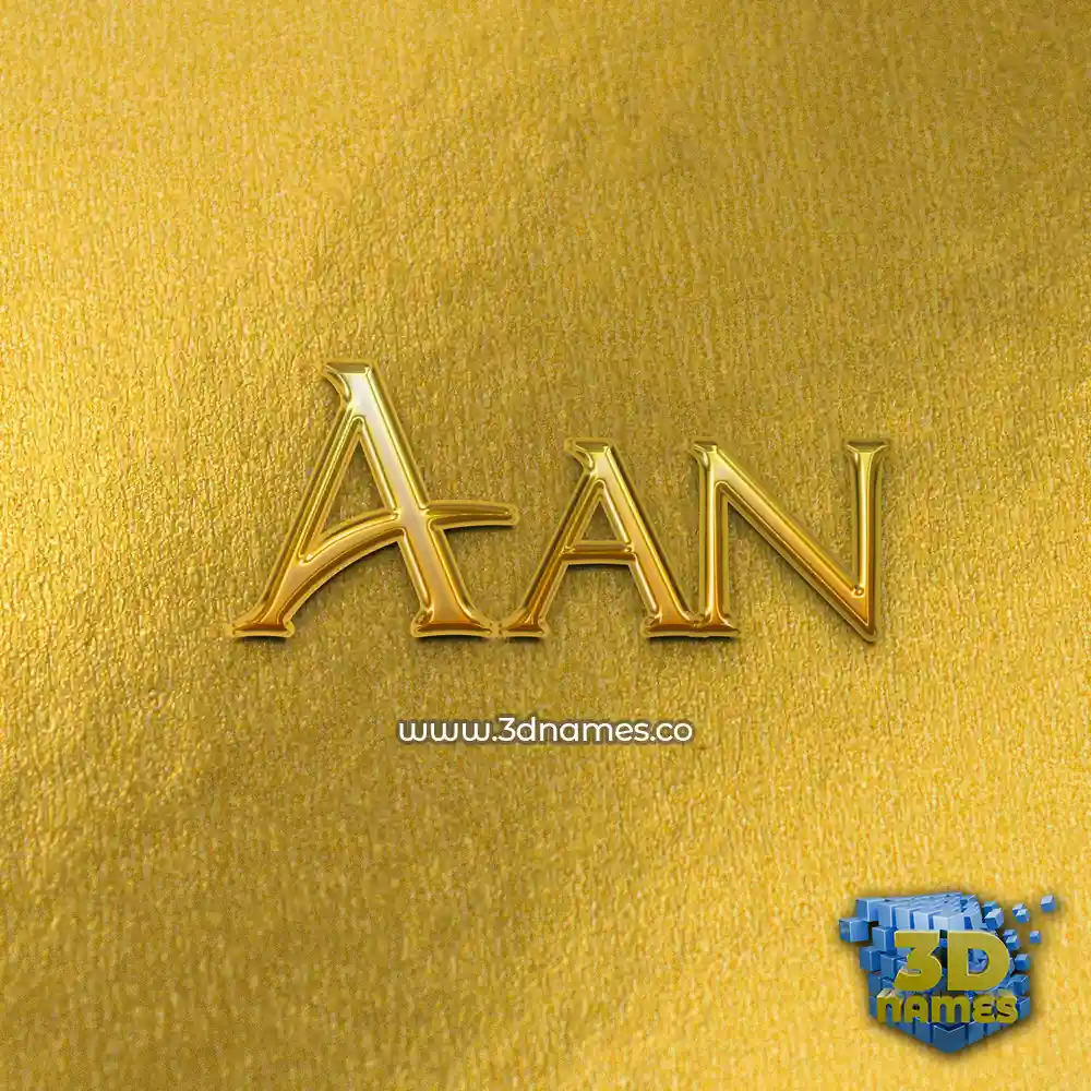 aan in All Gold style - 3D name wallpaper